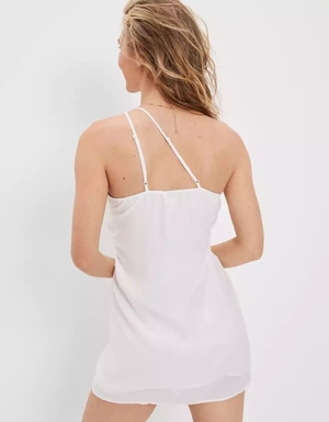 Mini Robe American Eagle AE One Shoulder Cut-Out Blanche Femme | YBW-02516655